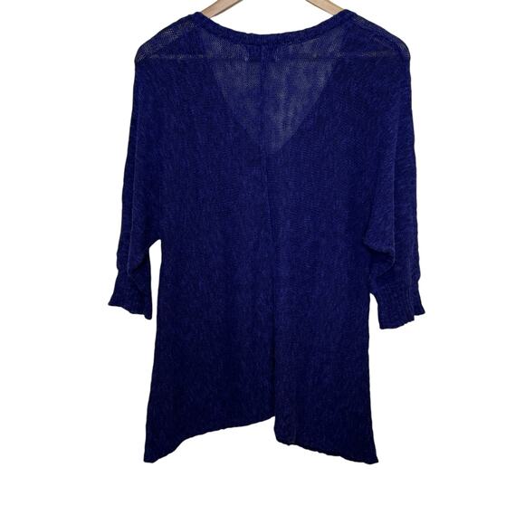 Habitat Size Large Purple Linen Blend V-Neck Sweater - Picture 4 of 7